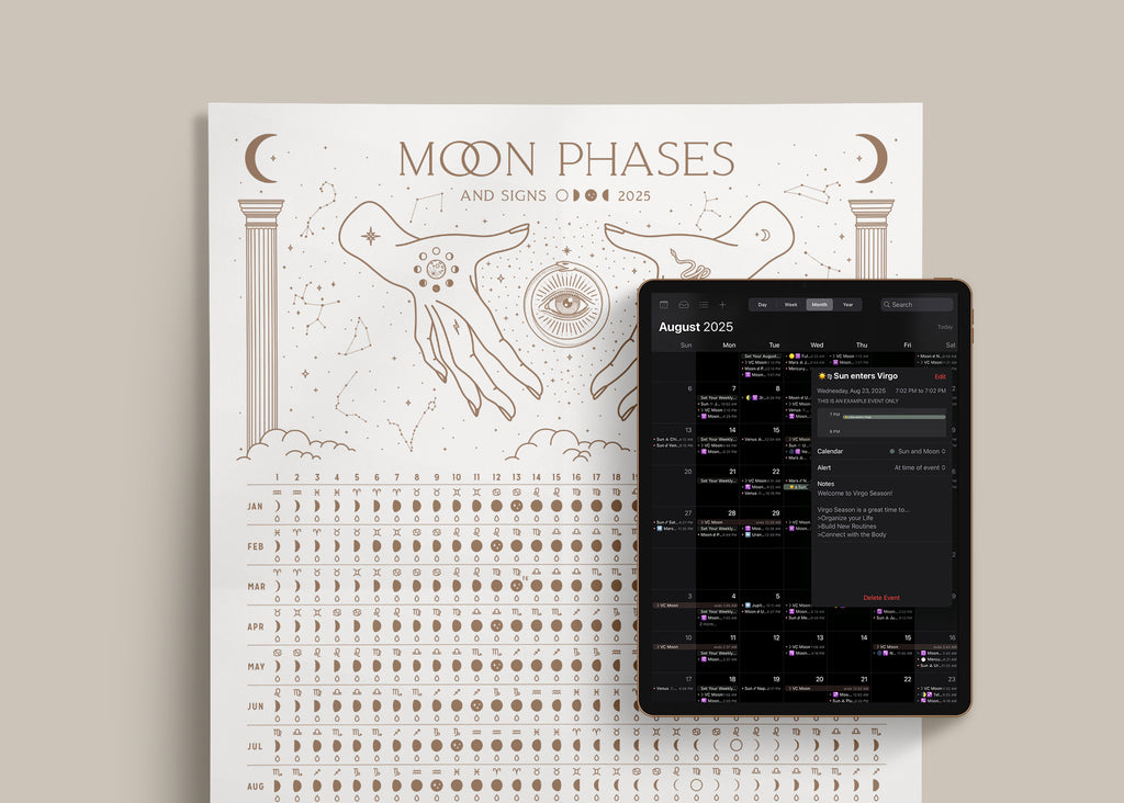 2025 Moon Phase Calendar + Digital Calendar Bundle - Pre-order